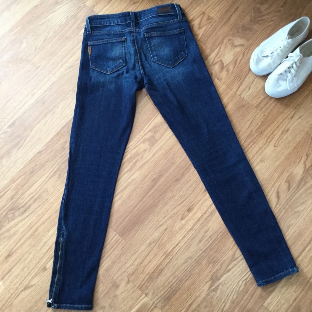 Paige Verdugo Ankle Zip Dark Wash Jeans Denim - Picture 3 of 15